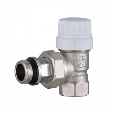 Кран радіаторний 1/2" PROFESSIONAL  кутовий під термоголовку з ущільнюючем