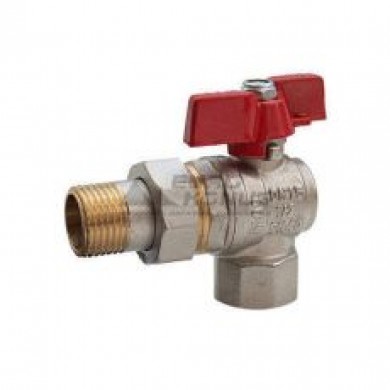 Кран кульовий 1/2" з американкою кутовий RR Італія