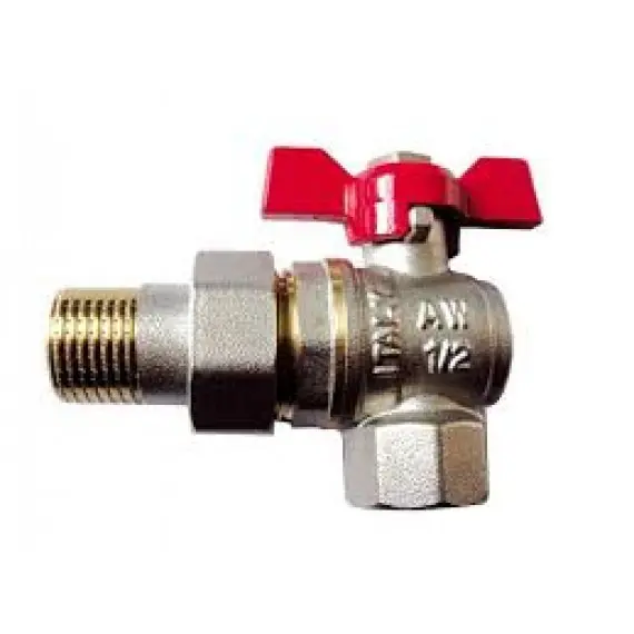 Кран кульовий 1" з американкою кутовий PN4025  AW-standart