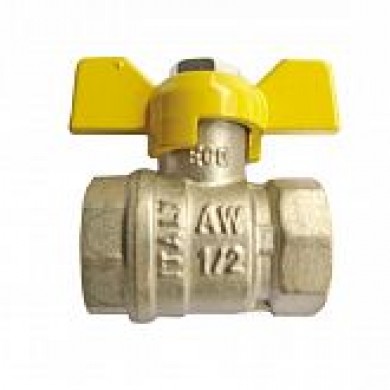 Кран кульовий 3/4" ВВ метелик газ