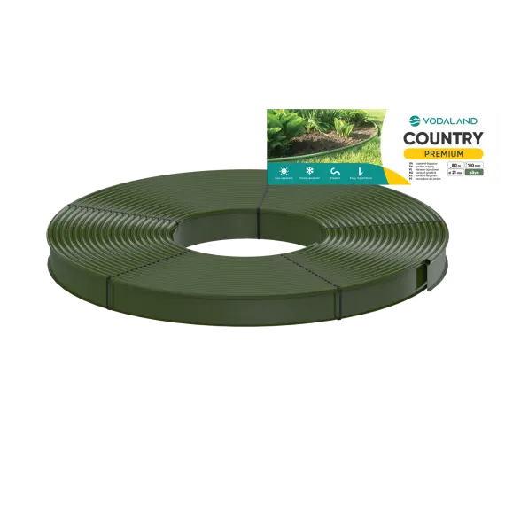Л Бордюр садовий пластиковий Country Premium H110 зелений 80 м